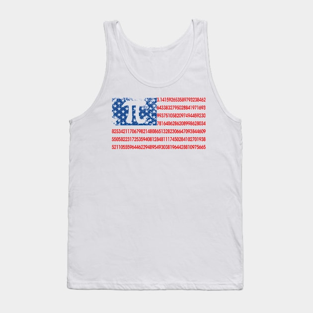 Pi Math American Flag Gift for Pi Day Math Lover Teacher Student Tank Top by nvqdesigns